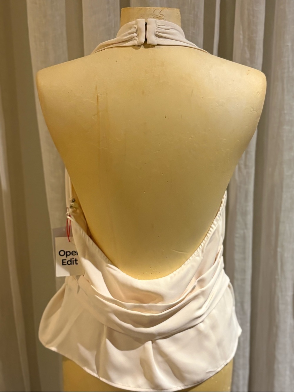 Sleeveless Cream Wrap Halter Top - Picture 2 of 6